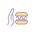 Stop eating fast food RGB color icon Royalty Free Stock Photo