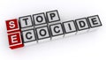 Stop ecocide word block on white Royalty Free Stock Photo
