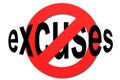 Stop excuses sign in red Royalty Free Stock Photo