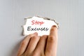 Stop excuses text concept Royalty Free Stock Photo