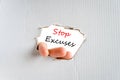Stop excuses text concept Royalty Free Stock Photo