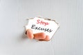 Stop excuses text concept