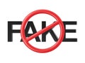 Stop fake on white background. Isolated 3D illustration