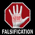 Stop falsification conceptual illustration. Global social problem Royalty Free Stock Photo