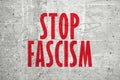 Stop fascism message Royalty Free Stock Photo