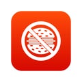 Stop fast food icon digital red Royalty Free Stock Photo