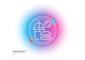 Stop Fast food line icon. Hamburger with soda drink sign. Gradient blur button. Vector Royalty Free Stock Photo