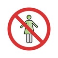 Stop Female Isolated Vector icon which can easily modify or edit