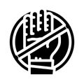 stop female violence sign glyph icon vector illustration