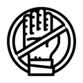 stop female violence sign line icon vector illustration