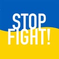 Stop Fight lettering on wavy flag badge