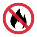 STOP fire flame icon. Fire hot flames vector sign isolated on white background Royalty Free Stock Photo