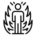 Stop fire violence icon, outline style