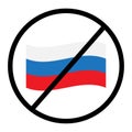 stop flag of russia. Stop the war between Russia and Ukraine. Ban of Russia. Vector illustration. stock image.
