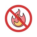 Stop Flame Isolated Vector icon which can easily modify or edit Royalty Free Stock Photo