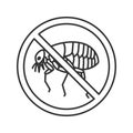 Stop fleas sign linear icon Royalty Free Stock Photo