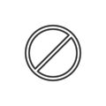 Stop, Forbidden sign line icon