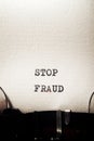 Stop fraud phrase Royalty Free Stock Photo