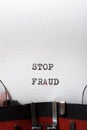 Stop fraud phrase Royalty Free Stock Photo