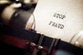 Stop fraud phrase Royalty Free Stock Photo