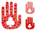 Stop gambling hand Composition Icon of Unequal Elements Royalty Free Stock Photo