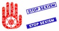 Stop Gambling Palm Mosaic and Distress Rectangle Stamps