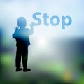 Stop gently children violence. Logo