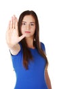 Stop gesture sing with hand Royalty Free Stock Photo