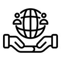 Stop global racism icon, outline style