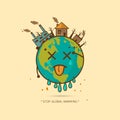 Stop global warming vector illustration