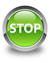 Stop glossy green round button