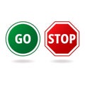 Stop and go road signage Royalty Free Stock Photo