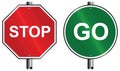 Stop and go signs