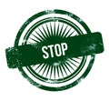 Stop - green grunge stamp