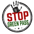 Stop green pass grunge rubber stamp