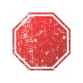 Stop grunge sign icon in flat style. Traffic control vector illustration on isolated background. Scratched blank attention sign Royalty Free Stock Photo