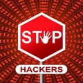 Stop Hackers Means Prevent Hacking 3d Illustration