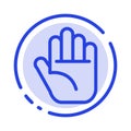 Stop, Hand Blue Dotted Line Line Icon Royalty Free Stock Photo