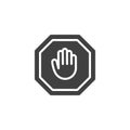 Stop hand gesture vector icon Royalty Free Stock Photo