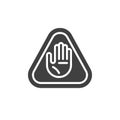 Stop hand gesture vector icon Royalty Free Stock Photo