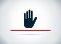 Stop hand icon abstract flat background design illustration