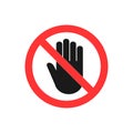 Stop hand icon. Stop sign. Vector illustration flat design