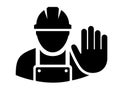 Stop hand sign, construction site restricted area Royalty Free Stock Photo