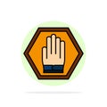 Stop, Hand, Sign, Traffic, Warning Abstract Circle Background Flat color Icon Royalty Free Stock Photo