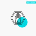 Stop, Hand, Sign, Traffic, Warning turquoise highlight circle point Vector icon Royalty Free Stock Photo