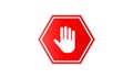 Stop hand Simple red stop with big hand symbol or icon vector illustration Royalty Free Stock Photo