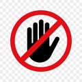 Stop hand sign vector no entry icon Royalty Free Stock Photo