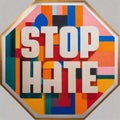 Stop Hate Stop Sign logo invitation Party