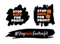 Stop hate for profit concept set with broken mobile phone, hashtag. Social media boycott campaign against hate, bigotry