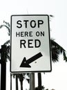 Stop Here onRed Sign Royalty Free Stock Photo